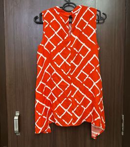 Chic Geometric Print Sleeveless Top