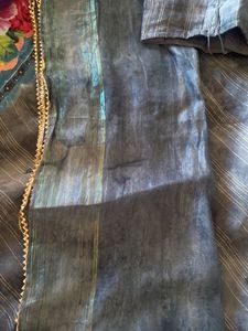 Chic Grey Striped Lahenga Choli Set