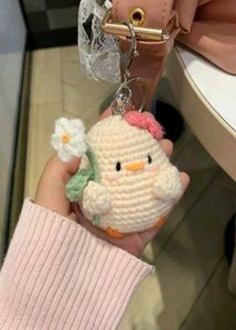 Cute Crochet Chick Keychain