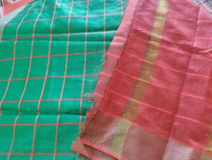 Green Checkered Saree