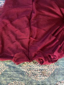 Maroon Bell Sleeve Blouse
