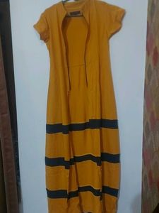 Mustered Coloured Maxi Dress For Summers.