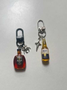 Unique Bottle & Charm Keychain 🖤