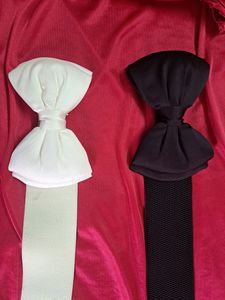Set Of Two Bow Style Belts. Black And Whit