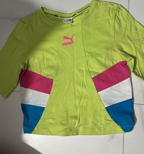 Puma Color Block Cropped Top