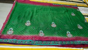 beautiful 2 shaded sari with blouse