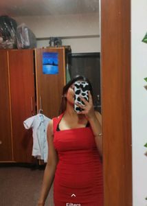 Red Ruched Dress sized large