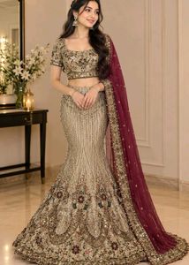 y2k vintage beaded fish cut Lehenga Choli Set