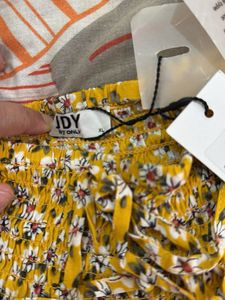 Yellow Off Shoulder Floral Smocked Top