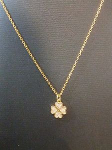 Anti Tarnish Golden Clover Pendant Necklace