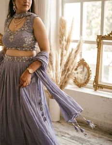 Lilac Handwork Lehenga Choli Set