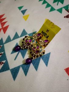 Elegant Purple &amp; Crystal Statement Earrings