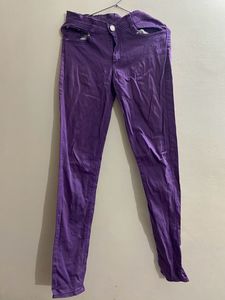 Combo Of 2 Pants Green And Purple Cotton Color