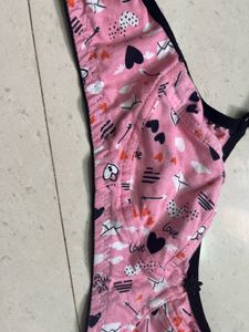 Cute Pink Heart Print Bra