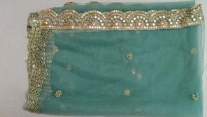 Beautiful TealDupatta with Embellishments