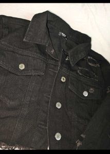 Black Distressed Denim Jacket