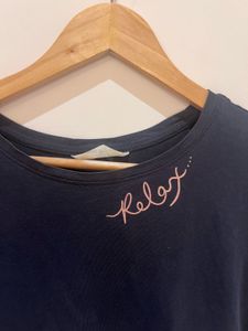 Navy Blue 'Relax' Graphic T-Shirt - Marks &amp; Spen