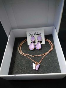 Butterfly Necklace and Earring Set