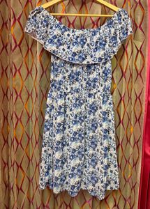 Off-Shoulder Floral Print Mini Dress