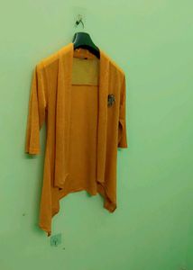 Women's Yellow Kurta with Brooch