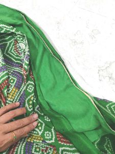 Green Bandhani Saree