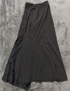 Elegant Black Lace Trim Skirt