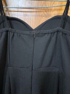 Sparkling Black fish cut Dress with High Slit