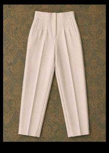 Chic High-Waisted Black &amp; Beige Trousers