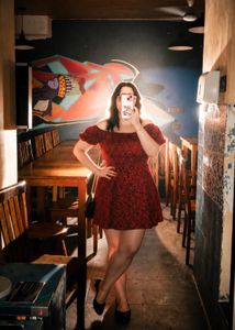wore once PlusS red Off-Shoulder Dress