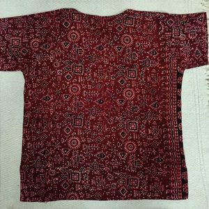Ajrakh Print Dyed Cotton Top