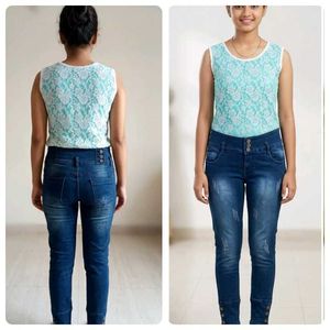 Stylish Denim Jeans with Top