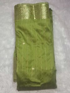 Elegant Olive Green Saree ( without blouse  )
