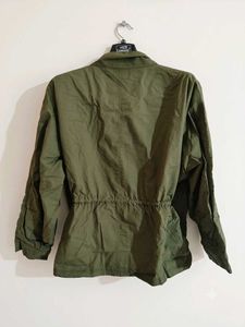 Olive green relaxed fit military style Jacket