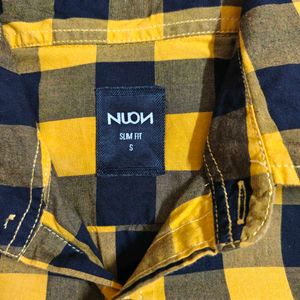 Men’s Yellow &amp; Black Checkered Casual Shirt