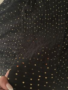 Black Sheer sequence Dot Shirt