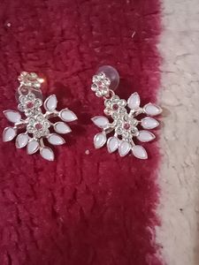 Baby Pink Floral Design Set with Earrings