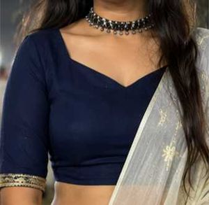 Elegant Navy Blue 💙 lehngha choli  with Gold Trim