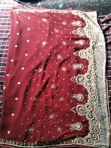 Havy Stone Work No Blouse/No Return /No refund
