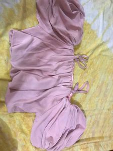 Elegant Pink Ruched Gown