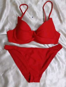 Vibrant Red Bikini Set sez xs