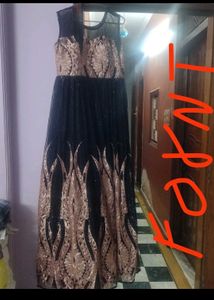 Elegant Black &amp; Gold Cocktail Gown
