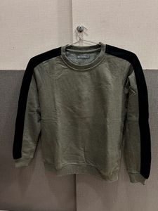 Women’s Green Sweatshirt with Black Stripes