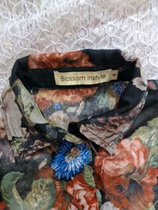 Floral Print sheer  High-Low Dress