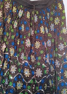 Boho Embroidered Midi Skirt
