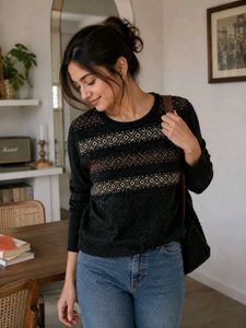 Textured black sweater