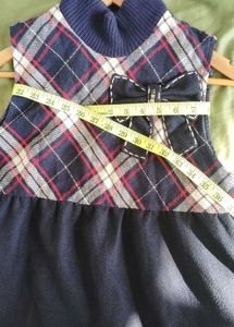 Charming Plaid &amp; Bow Sleeveless Dress for winter