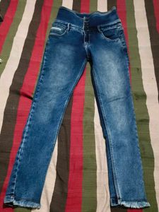 High Waisted Blue Denim Jeans