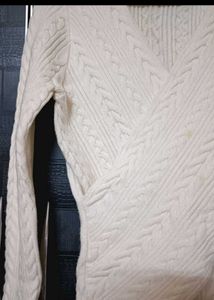 Cream Cable Knit Mini Dress