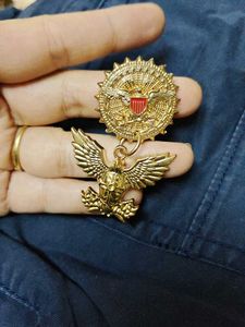 Vintage Gold Eagle Emblem Brooch