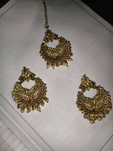 Brass Gold Plated Pearl Necklace Set for Women | T